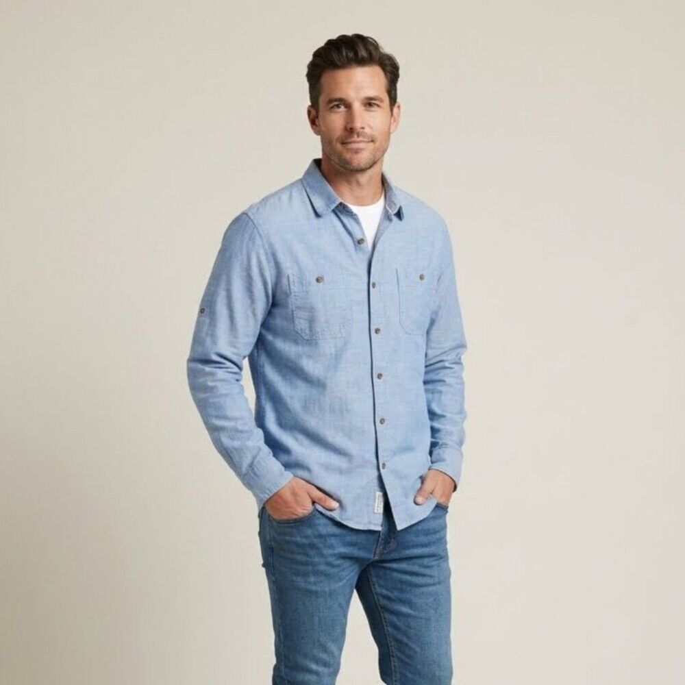 Horny Toad | Honcho 100% Organic Cotton Chambray Button Down Shirt Gorpcore L